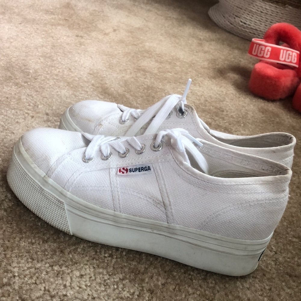 White Superga Platform Sneakers